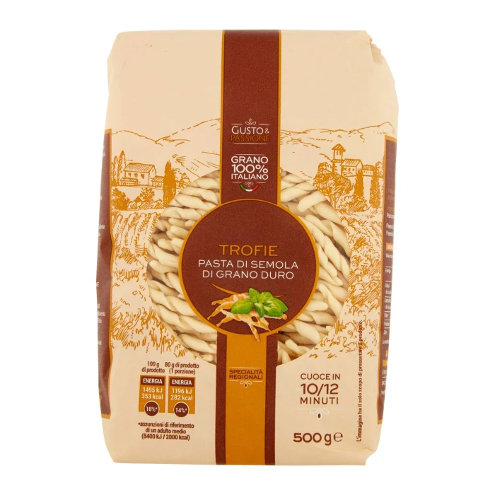 Gusto & Passione Trofie Pasta di Semola di Grano Duro 500 g