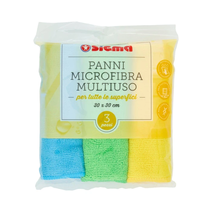 Panno multiuso microfibra sigma 3 pz