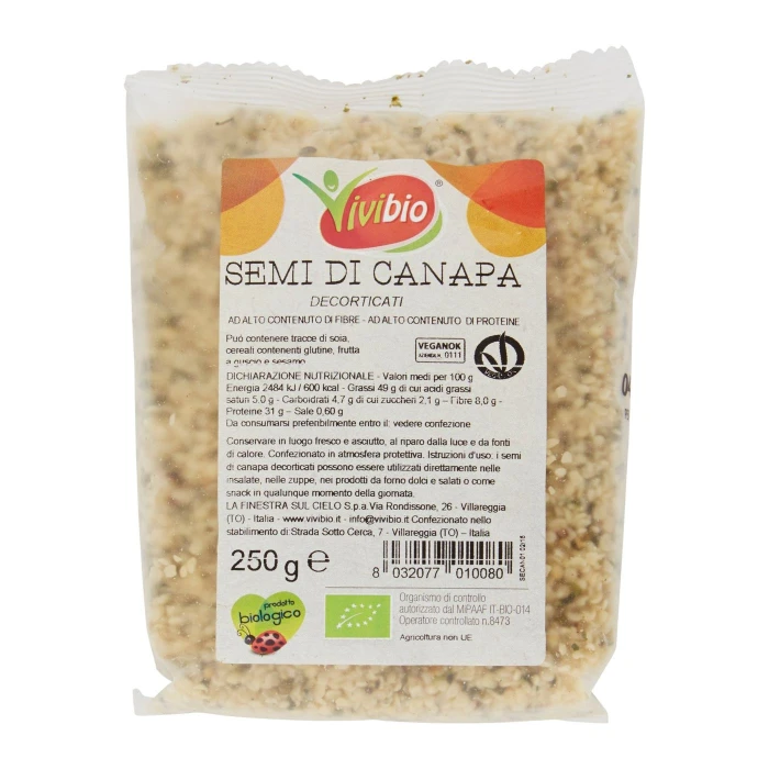 Vivibio Semi di Canapa Decorticati 250 g