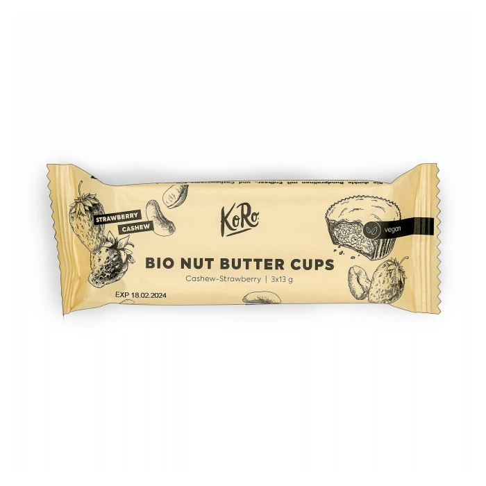 Cups di crema di anacardi e fragola bio 3 x 13 g