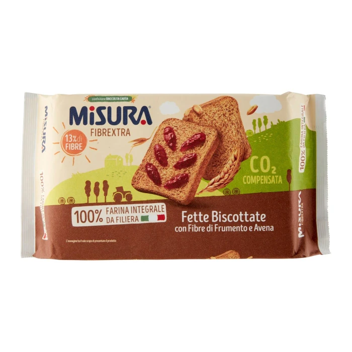 Misura Fibrextra Fette Biscottate con Fibre di Frumento e Avena 320 g