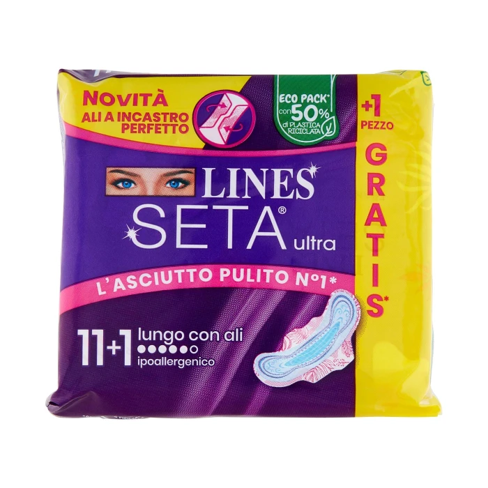 Lines Seta ultra lungo con ali 11+1 pz