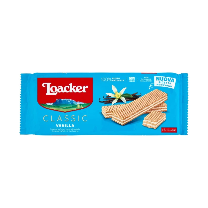 Loacker Wafer Classic Vanilla wafers con crema alla vaniglia Bourbon 175g
