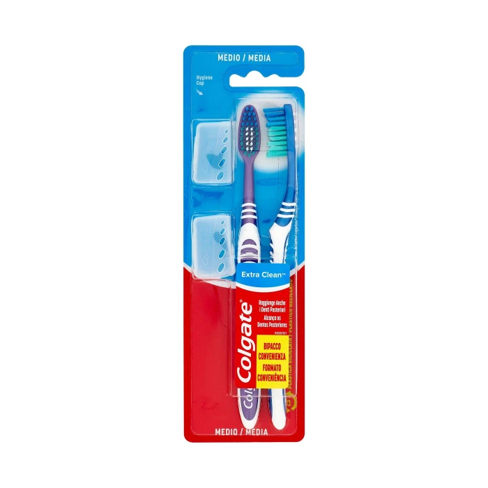 Colgate spazzolino Extra Clean, medio, 2 pezzi