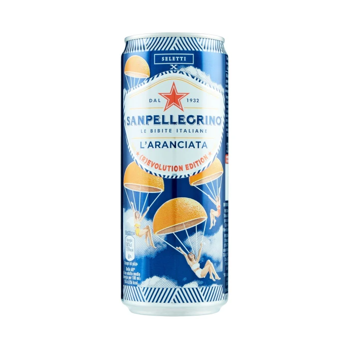 SANPELLEGRINO Bibite Gassate, ARANCIATA, lattina 33cl