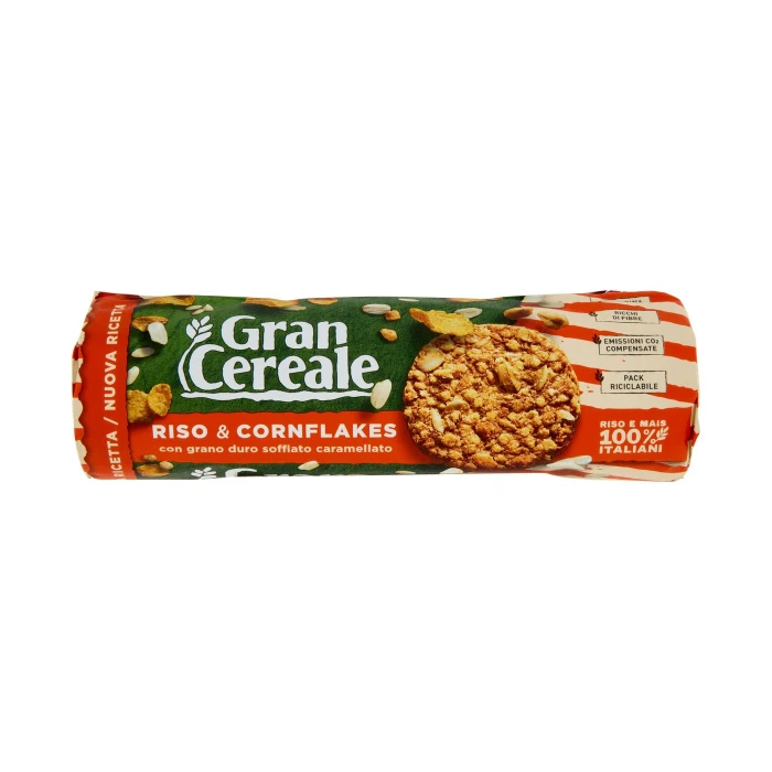 Gran Cereale Biscotti Gran cereale Riso e Cornflakes Biscotti Tubo 230 g