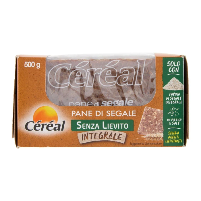 Céréal Senza Lievito Pane di Segale Integrale, solo con Farina di Segale integrale - 500 g
