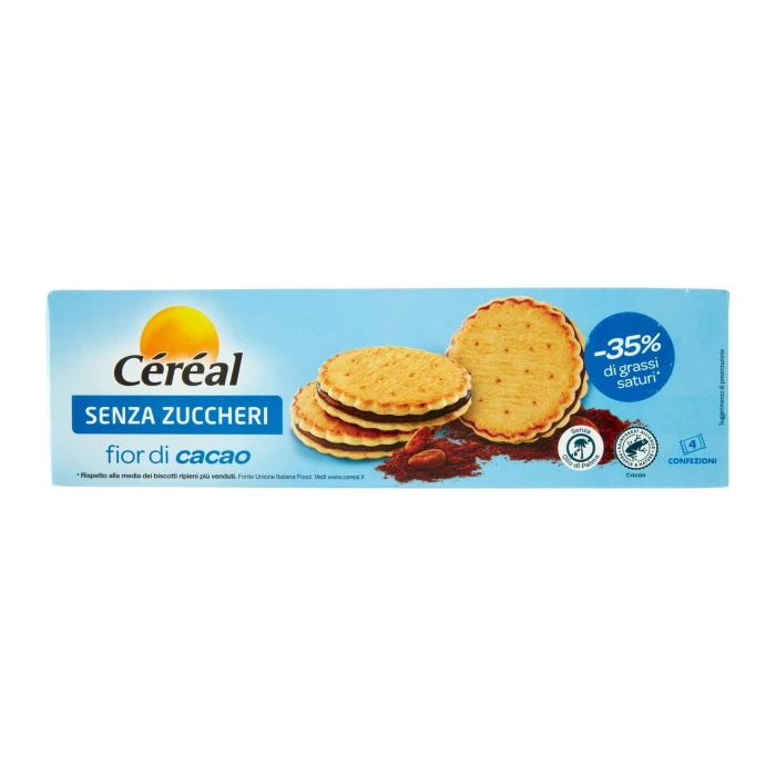 Céréal Senza Zuccheri Biscotti Fior di Cacao, senza olio di palma - 185 g