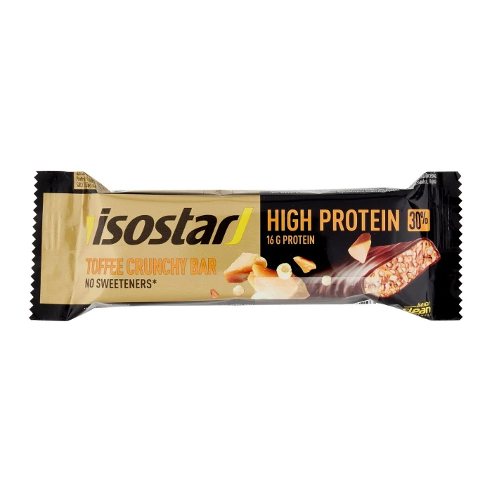 Isostad Toffee Crunchy Bar High Protein 30%, barretta proteica, gusto caramello e cioccolato - 55 g