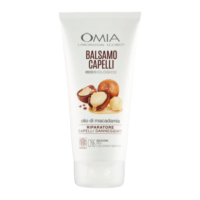 Omia Laboratori Ecobio Balsamo Capelli ecobiologico olio di macadamia Riparatore 180 ml