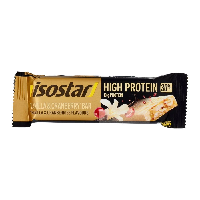 Isostad Vanilla & Cranberry High Protein Bar 30%, barretta proteica, gusto vaniglia e mirtilli - 55g