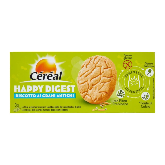 Céréal Happy Digest, Biscotto per il benessere digestivo ai Grani Antichi, gluten free - 150 g