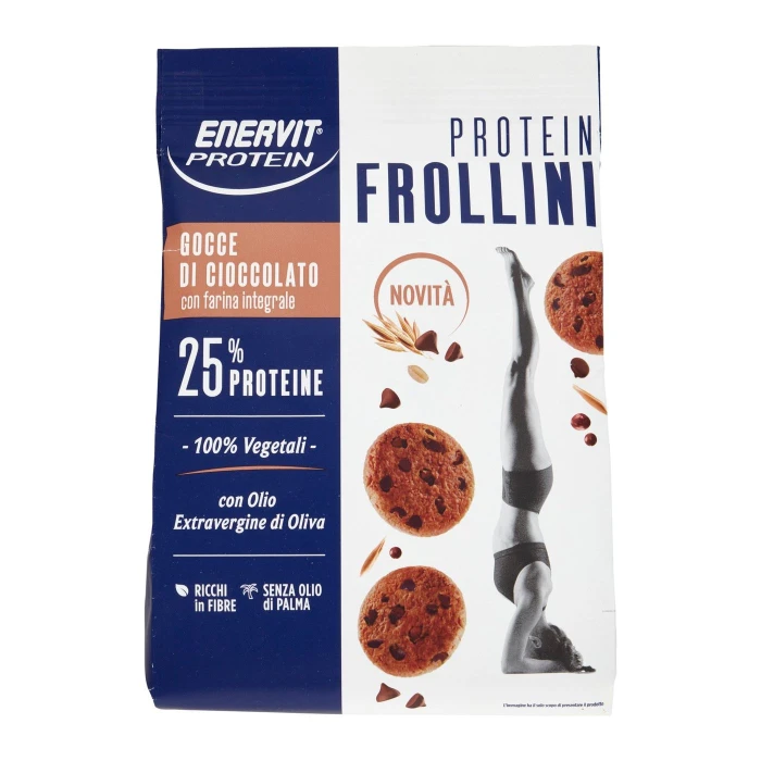 Enervit Protein 100% Vegetali Protein Frollini Gocce di Cioccolato con farina integrale 200 g