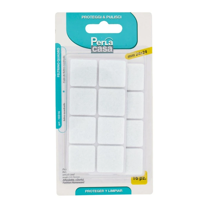 PerLa casa Proteggi & Pulisci Feltrino Quadro mm 24x24 16 pz